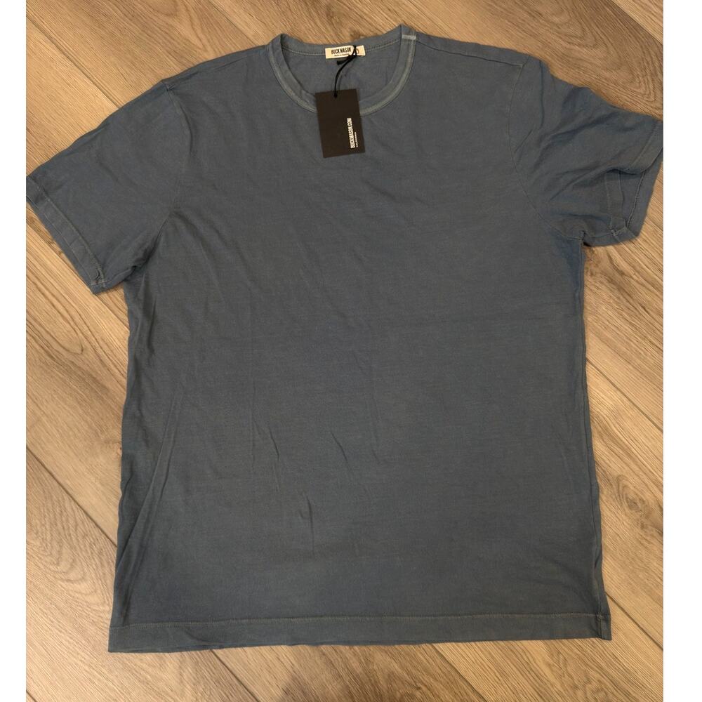 Buck Mason Slate Blue Venice Wash Pima Cotton Classic Fit Short Sleeve Tee NWT L